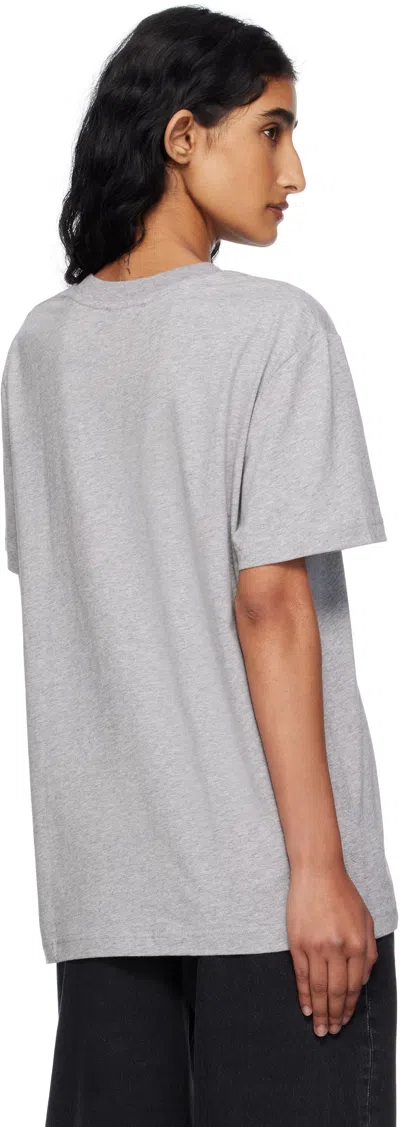 Apc Logo Print Cotton Jersey T-shirt In Gray