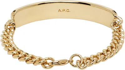 Apc A. P.c. Darwin Curb Chain Bracelet L Silver In Gold