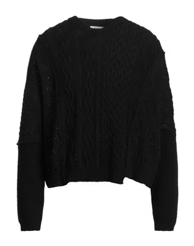 Atomofactory Man Sweater Black Size S/m Wool, Polyamide, Alpaca Wool, Viscose In Black