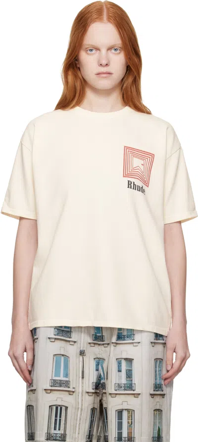 Rhude Off-white Chevron Logo Repeat T-shirt In Neutral