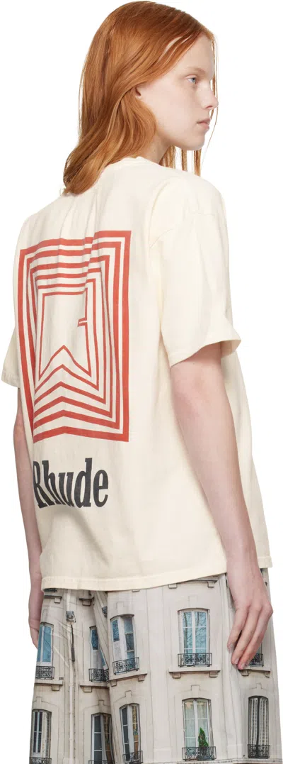 Rhude Off-white Chevron Logo Repeat T-shirt In Neutral