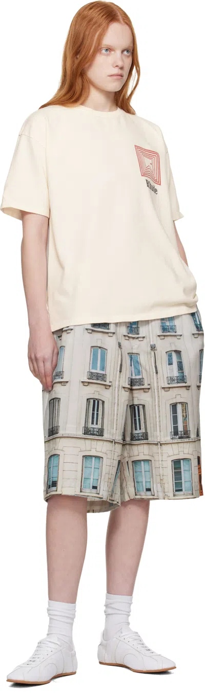 Rhude Off-white Chevron Logo Repeat T-shirt In Neutral