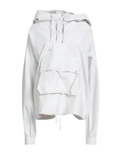 Maison Margiela Woman Jacket White Size 14 Linen, Polyurethane
