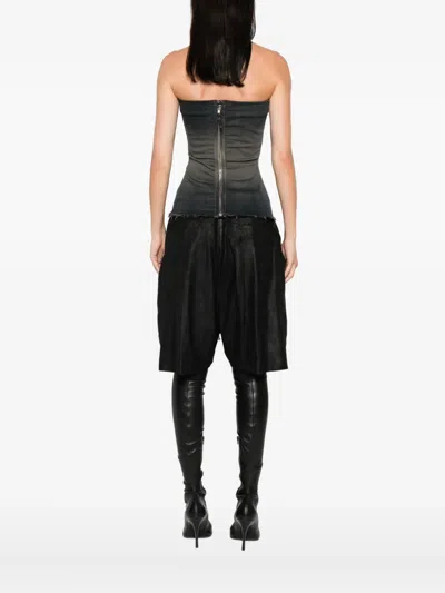 Rick Owens Strapless Panel Detailing Top In Blue