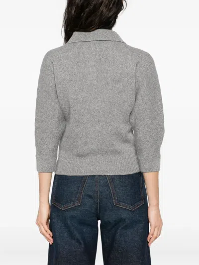 Khaite Shrunken Jo Stretch-cashmere Jumper In Gray