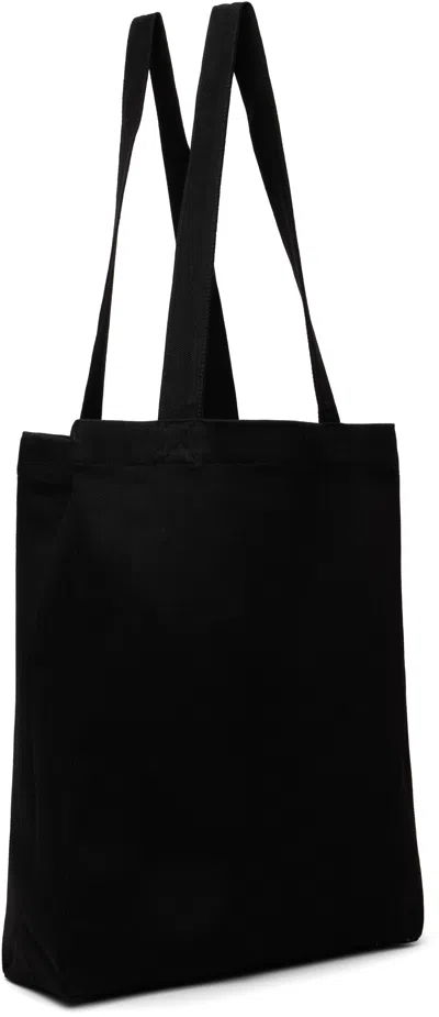 Apc A.p.c. Black Canvas Lou Shopping Bag In Black