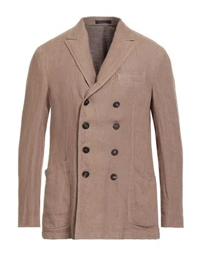 The Gigi Man Blazer Beige Size 40 Linen, Cotton In Brown