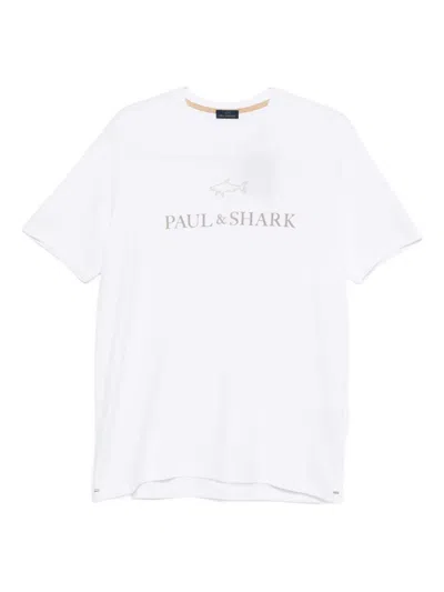 Paul & Shark Light Cotton Jersey T-shirt With Print In White