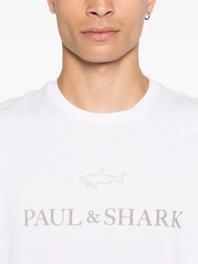Paul & Shark Light Cotton Jersey T-shirt With Print In White