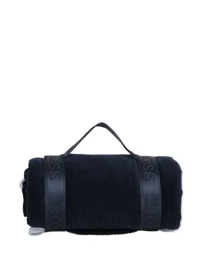 Bosswear Corduroy Travel Blanket In Blue