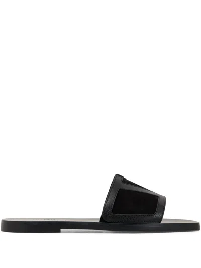 Valentino Garavani Superstar Leather Sandals For Modern Elegance In Black