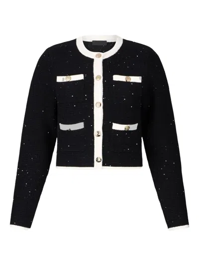 Liu •jo Lurex Cardigan In Black