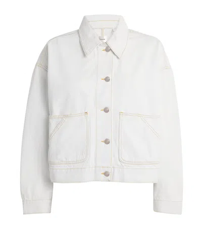 Frame Womens Field Boxy-fit Denim Jacket Trinity Xl In White