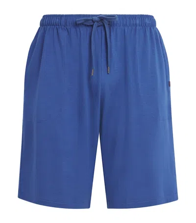Derek Rose Basel Lounge Shorts In Blue