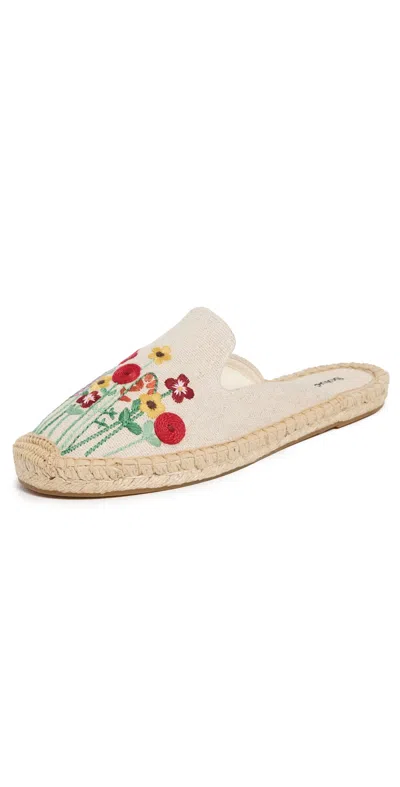 Soludos The Smoking Mule Espadrilles Natural Undyed/summer Flower In Multi