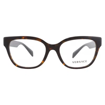 Versace Demo Square Ladies Eyeglasses Ve3338 5404 54 In Brown