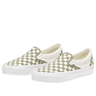 Vans Classic Slip-on 98 Lx Checkerboard 'eucalyptus' In White