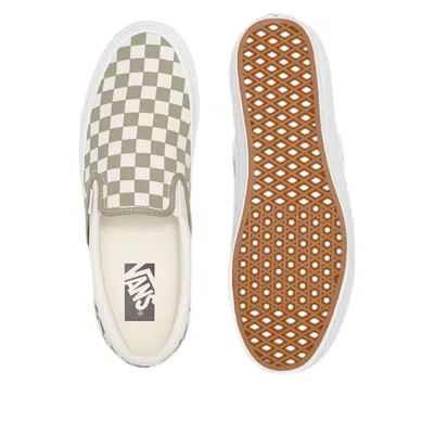 Vans Classic Slip-on 98 Lx Checkerboard 'eucalyptus' In White