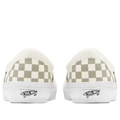 Vans Classic Slip-on 98 Lx Checkerboard 'eucalyptus' In White