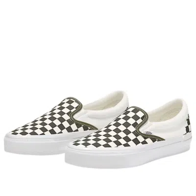 Vans Classic Slip-on 98 Lx Checkerboard 'grape Leaf Green' In White