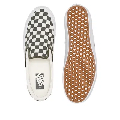 Vans Classic Slip-on 98 Lx Checkerboard 'grape Leaf Green' In White