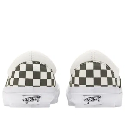 Vans Classic Slip-on 98 Lx Checkerboard 'grape Leaf Green' In White