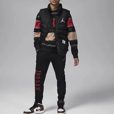 Air Jordan (gs)  Essentials Member Sweatpants 'black Red' In Multi