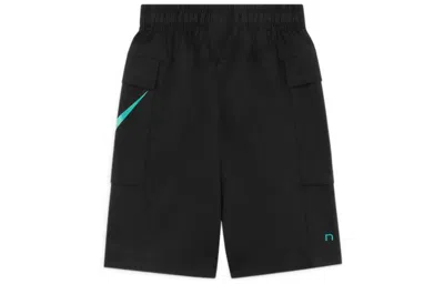 Nike (ps)  Printed Elastic Waist Straight Shorts 'black' In Multi