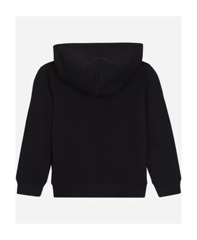 Dolce & Gabbana Logo-plaque Zip-up Cotton Hoodie In Black