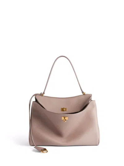 Balenciaga Medium Rodeo Calf Leather Shoulder Bag In Black