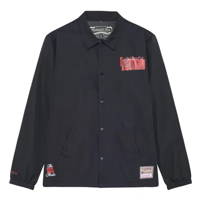 Mitchell & Ness X Nba Chicago Bulls Born And Bred Windbreaker Jacket 'black' In Multi