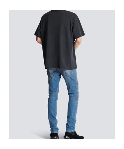 Balmain Black Cotton T-shirt In Gray
