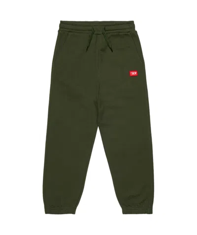 Diesel Kids Cotton Trackpants In Green