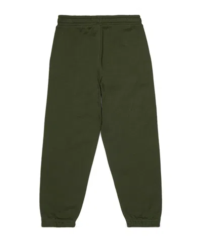 Diesel Kids Cotton Trackpants In Green