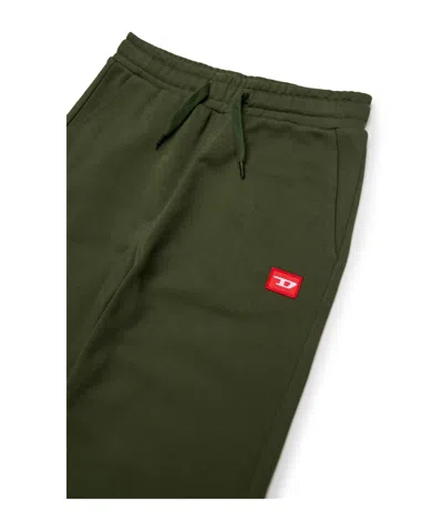 Diesel Kids Cotton Trackpants In Green