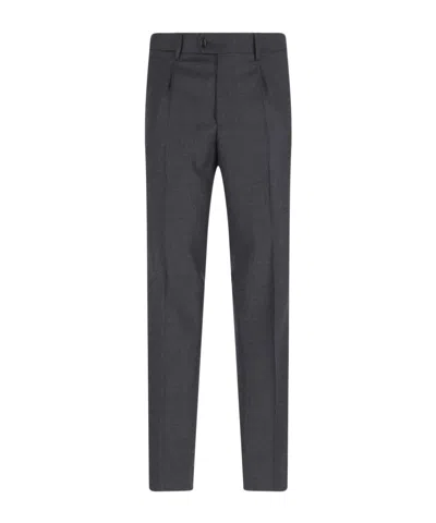 Tagliatore Double-breasted Grey Suit With Tailored Blazer In Blue