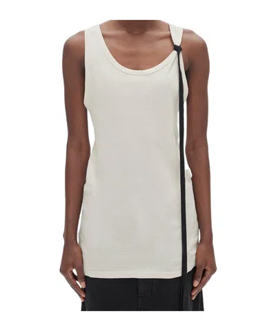 Ann Demeulemeester Seva Tank Top In Cotton Rib Jersey In White