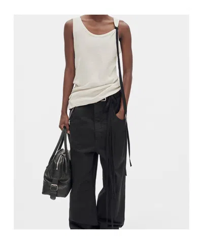 Ann Demeulemeester Seva Tank Top In Cotton Rib Jersey In White