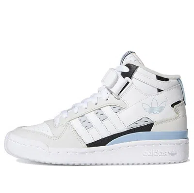 Adidas Originals (gs) Adidas Forum Mid J 'white Ambient Sky' In Gray