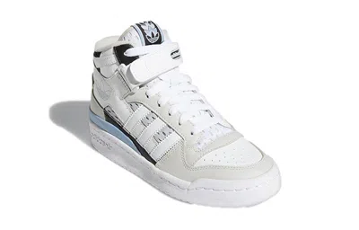 Adidas Originals (gs) Adidas Forum Mid J 'white Ambient Sky' In Gray