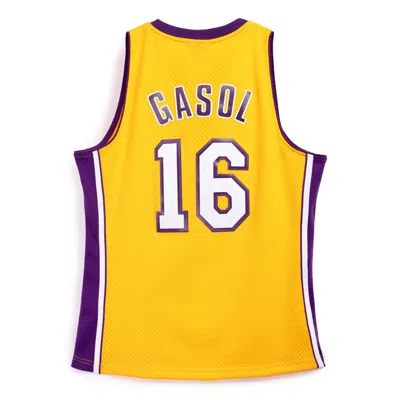 Mitchell & Ness Nba Swingman Los Angeles Lakers Gold 09-10 Jersey 'pau Gasol' In Multi