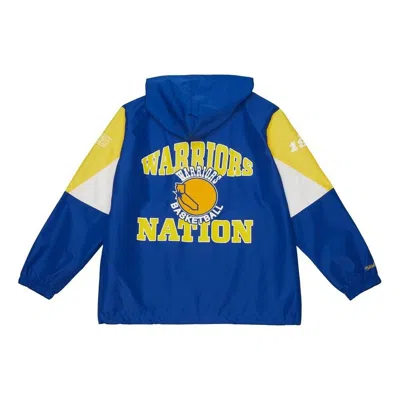 Mitchell & Ness X Nba Team Origins Anorak Quarter-zip Pullover Hoodie 'royal Golden State Warriors' In Multi