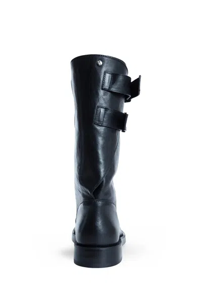 Ann Demeulemeester Osmo Boots In Grained Shiny Calfskin In Black