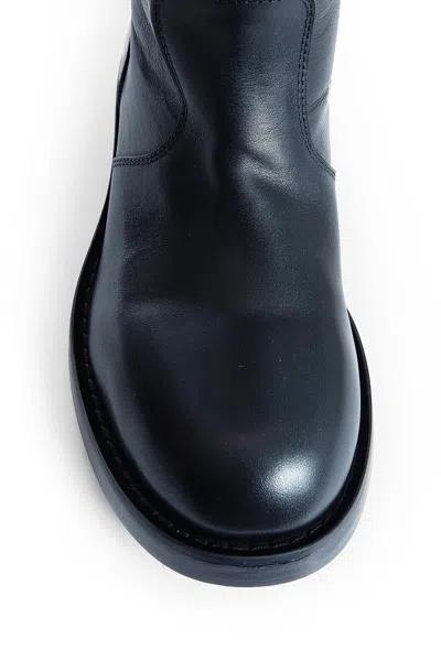 Ann Demeulemeester Osmo Boots In Grained Shiny Calfskin In Black