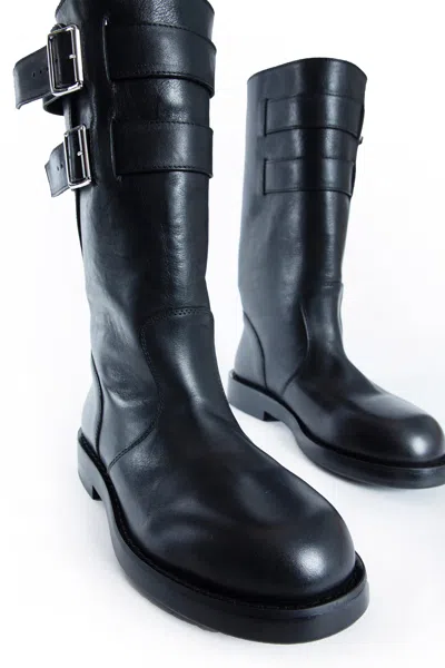 Ann Demeulemeester Osmo Boots In Grained Shiny Calfskin In Black