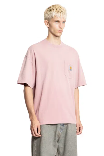 Carhartt Short Sleeve Pocket T Shirt Daphne In Pink