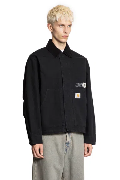 Carhartt Work In Progress Og Arcan Graphic Organic Cotton Canvas Jacket In Black