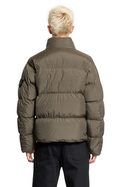 Stone Island 4100010 Crinkle Reps Down Jacket In Green