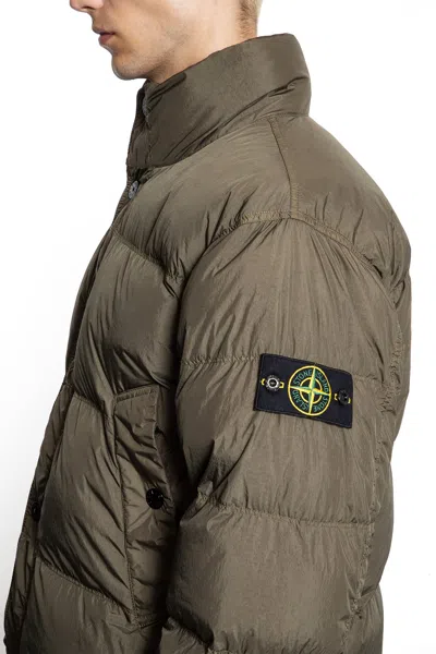 Stone Island 4100010 Crinkle Reps Down Jacket In Green
