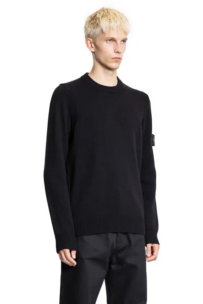 Stone Island Brushed Organic Cotton Sweatshirt In Black